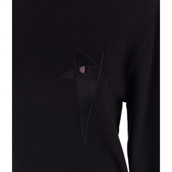Rick Owens x Champion LS Body Chest Pentagram Sweater XS Black Defect New - Picture 4 of 16